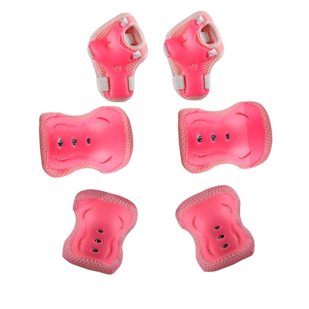 Kids Scooter Roller Ski Skate Protection Kit Skating Knee Pads Wrist Elbow Pads for 5-10 years old children: Pink