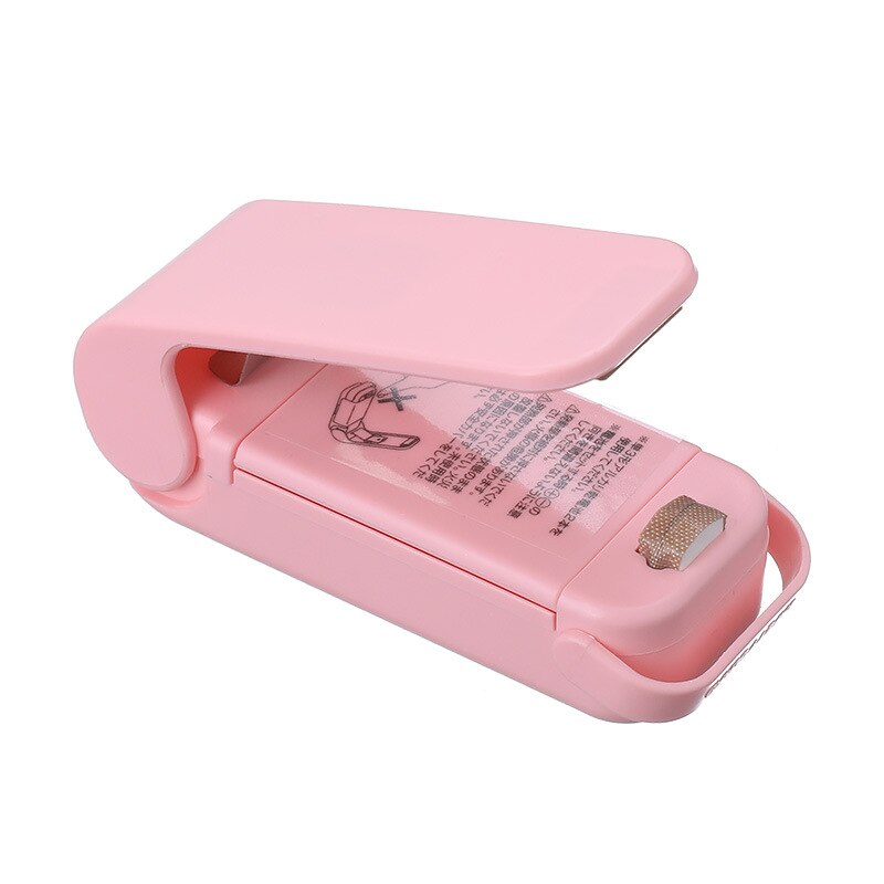 mini sealer sealing machine sealer seal bag zakkensluiter Mini Sealmachine Huishoudelijke Accessoires Naadlasmachines Voor Opslag In De Keuken Вакууматор Для Продуктов Закаточная Машинка: pink