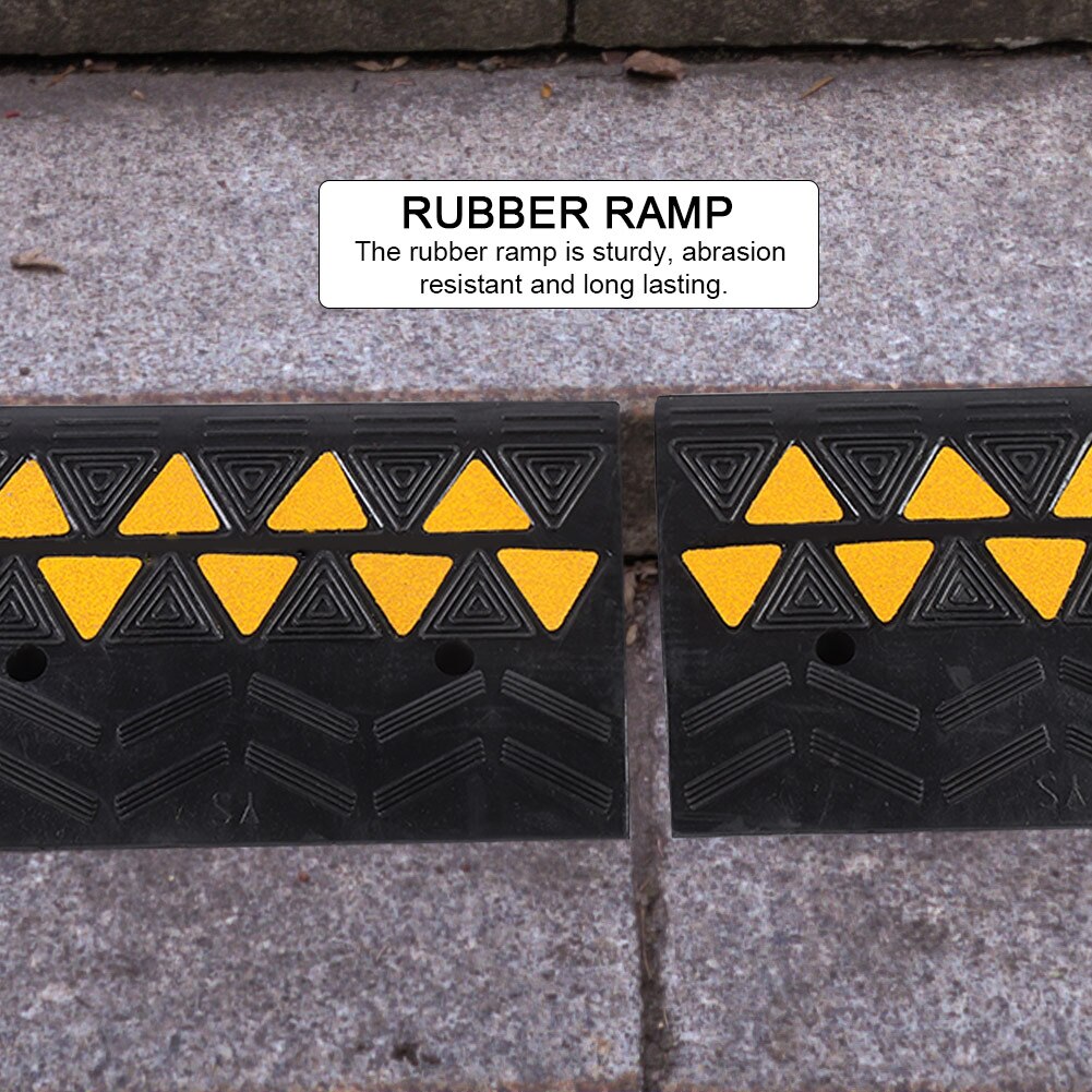 2pcs Heavy Duty Rubber Curb Ramps Driveway Car Vehicle Wheelchair Threshold Ramp