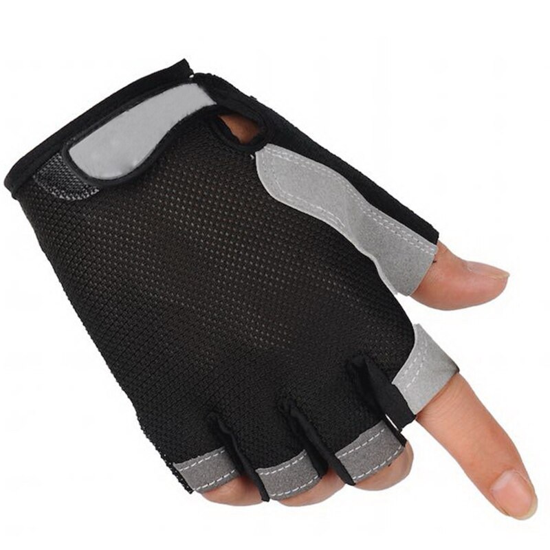 Guantes para hombre medio dedo tela suave transpirable antideslizante levantamiento de pesas deportes gimnasio guantes soporte de muñeca