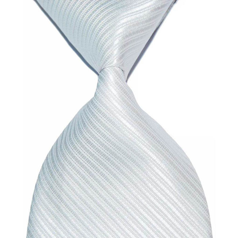Couleur unie rayé cravate pour hommes cravate soie 10cm largeur Jacquard tissé vêtements de cérémonie affaires de mariage fête de noël: WHITE
