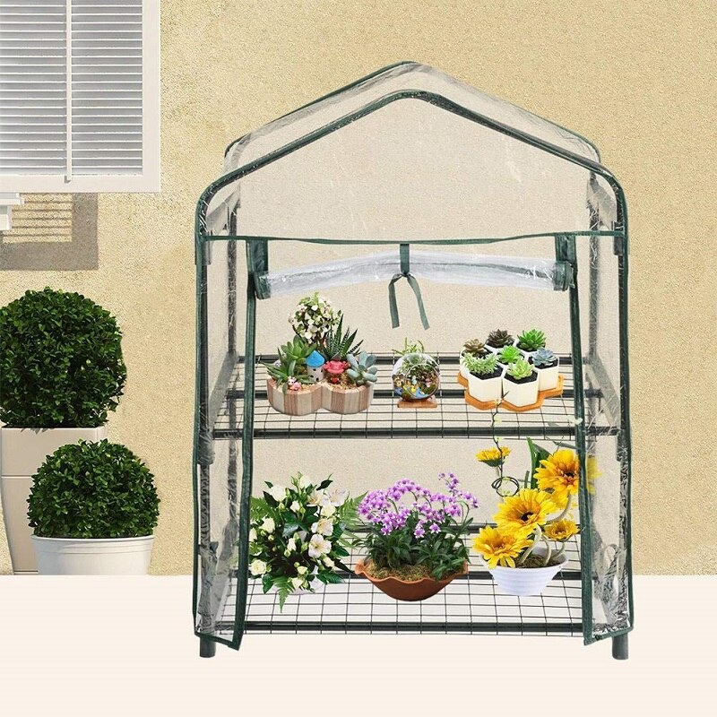 Mini maison plante serre hangar jardin conservatoire extérieur sac de culture Growhouse PVC couverture en plastique sac de culture fournitures de jardin