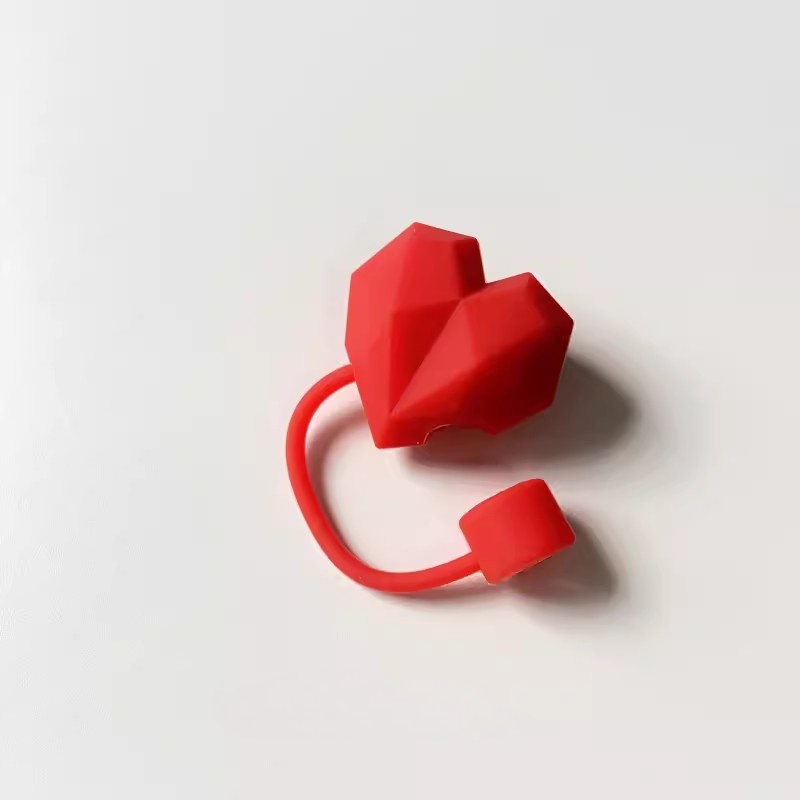 Corações bonitos palha cobre tampa para stanley copo acessórios tumbler 40oz kawaii silicone palha rolha dicas capa para canudos de 10mm: Cinza claro