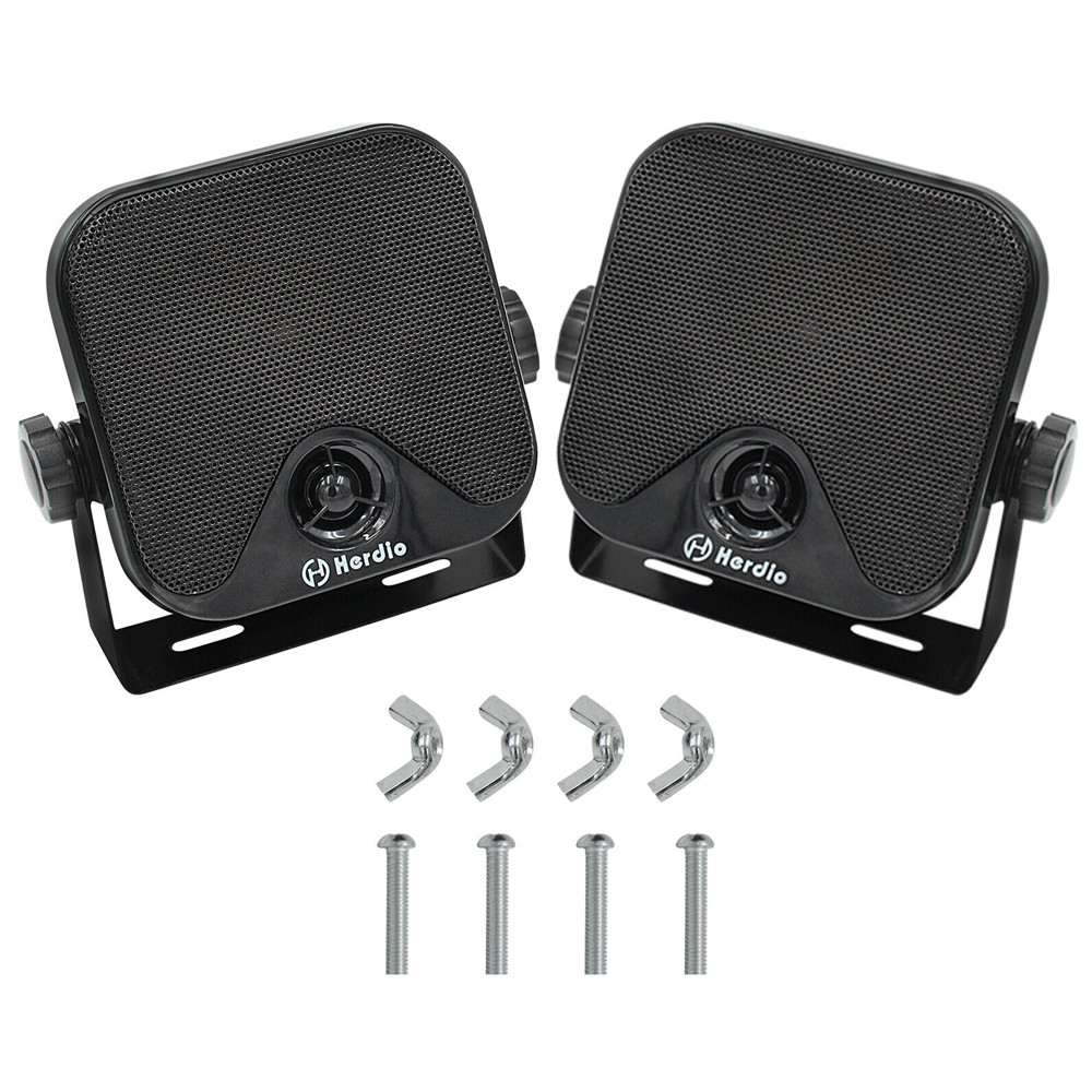 Herdio-caja marina resistente al agua para barco, altavoces para exteriores montados en superficie para Skid Steer ATV UTV RZR, carrito de Golf, 4 pulgadas: Negro