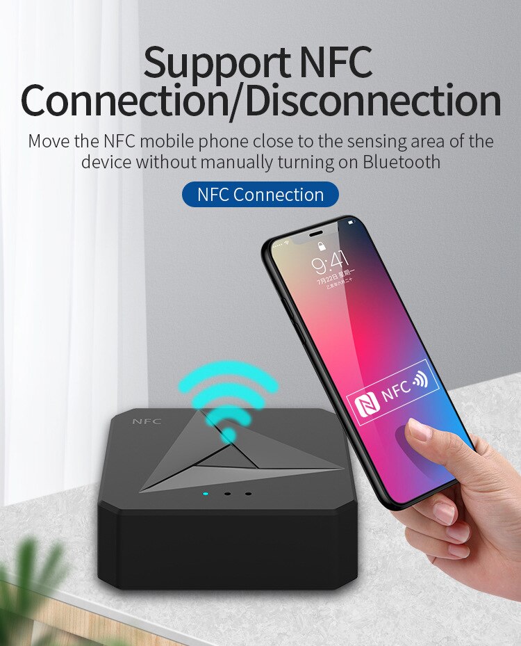 M21 Bluetooth Receiver & BT Transmitter 2-in-1 Bluetooth Transmitter NFC Bluetooth Receiver For IPhone/iPad/iPod Touch/Android: Default Title