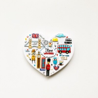 Metal 3D Fridge Magnets British Tourist Souvenir London Big Ben Decorative Refrigerator Magnetic Stickers: Red