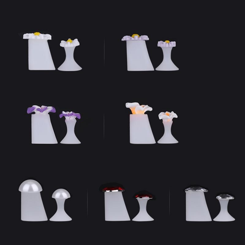 8 unids/set de silicona suave del dedo del pie separador pie dedo divisor forma pedicura manicura cuidado de uñas de arte herramienta flor titular