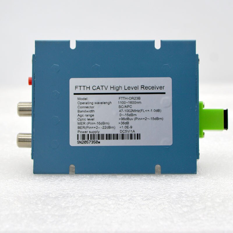 1PCS OR23B FTTH CATV Optical Receiver With WDM, AGC Converter SC APC Connector Mini Mode With Inch RF 2 Output Special