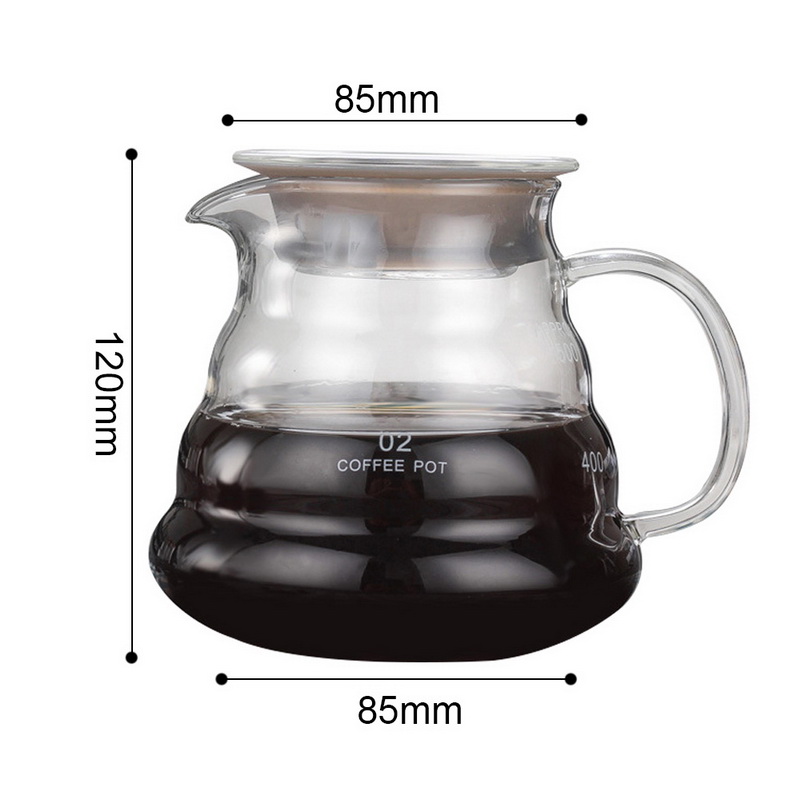 Carafe Drip Coffee Pot 360ml 600ml 800ml V60 Pour Over Glass Range Coffee Server Coffee Kettle Brewer Barista Percolator #25: 600ml
