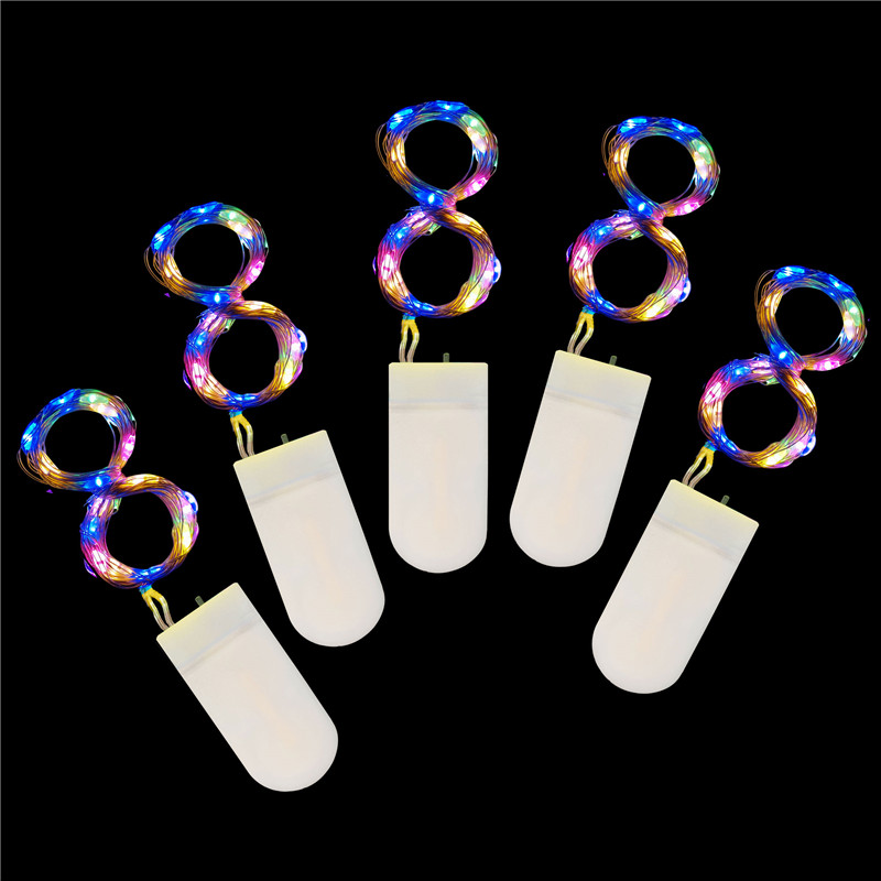 Guirnalda de luces LED de alambre de cobre para decoración de Navidad, guirnalda de luces de hadas para vacaciones, árbol, de boda, Navidad, , 10 Uds., 5 uds.: Multicolor / 5pcs 2m 20leds