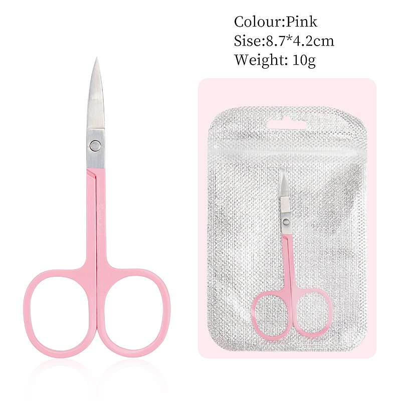 1Pc Wenkbrauw Schaar Make Wimper Trimmer Gezichtshaar Remover Manicure Nail Cuticle Schaar Beauty Tools: Rood
