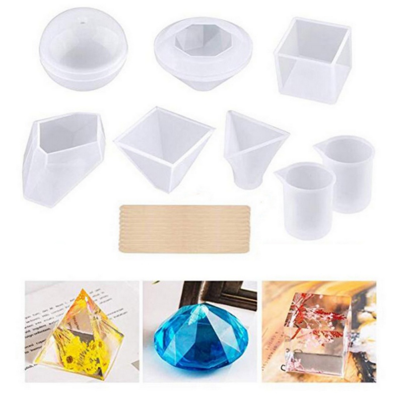 Molde de resina transparente para posavasos de diamantes, molde de silicona para joyería epoxi, herramienta de fabricación de colgantes para el hogar, accesorio DIY