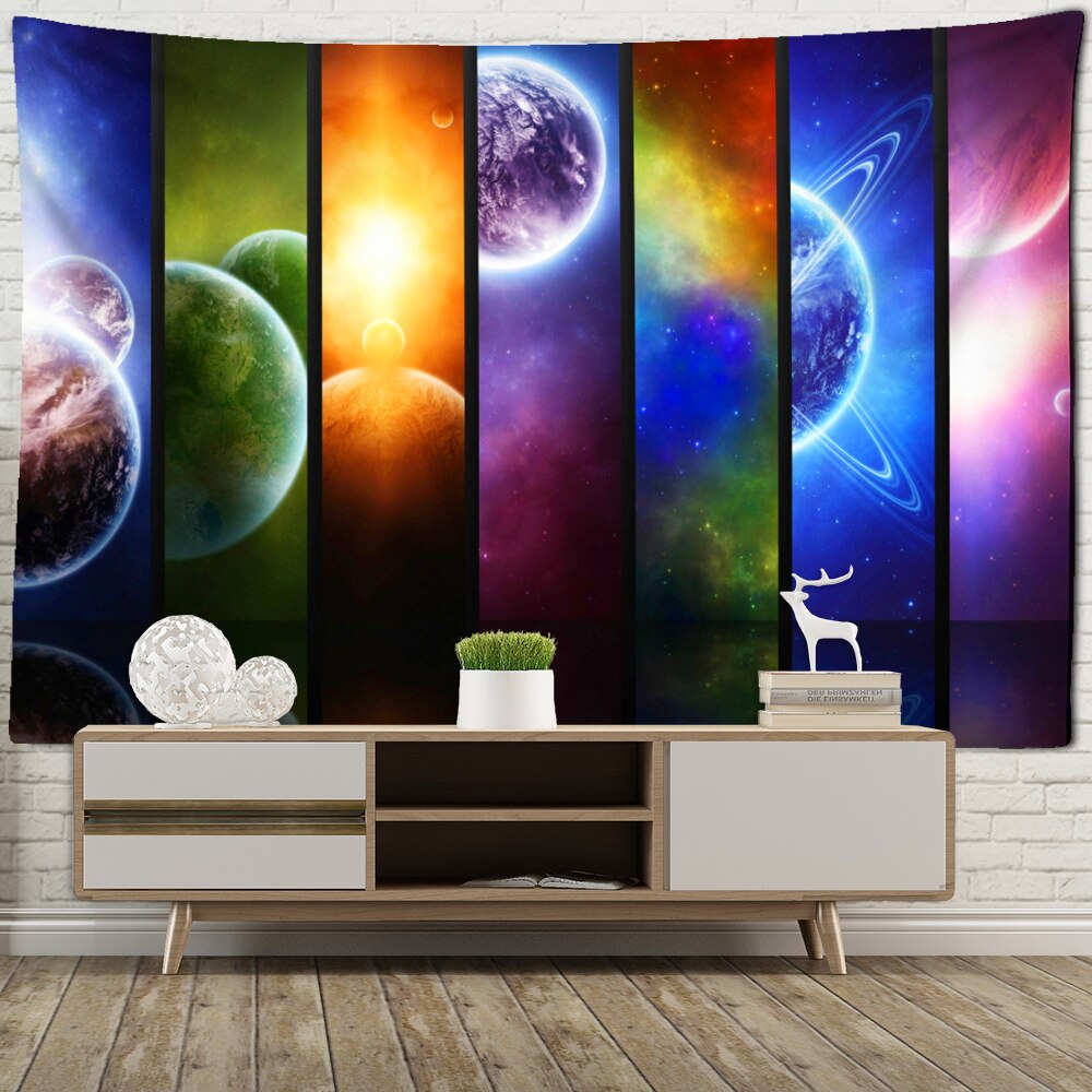 Planeet Tapijt Muur Opknoping Psychedelische Science Fiction Hekserij Bohemian Stijl Hippie Tapijt Room Decor