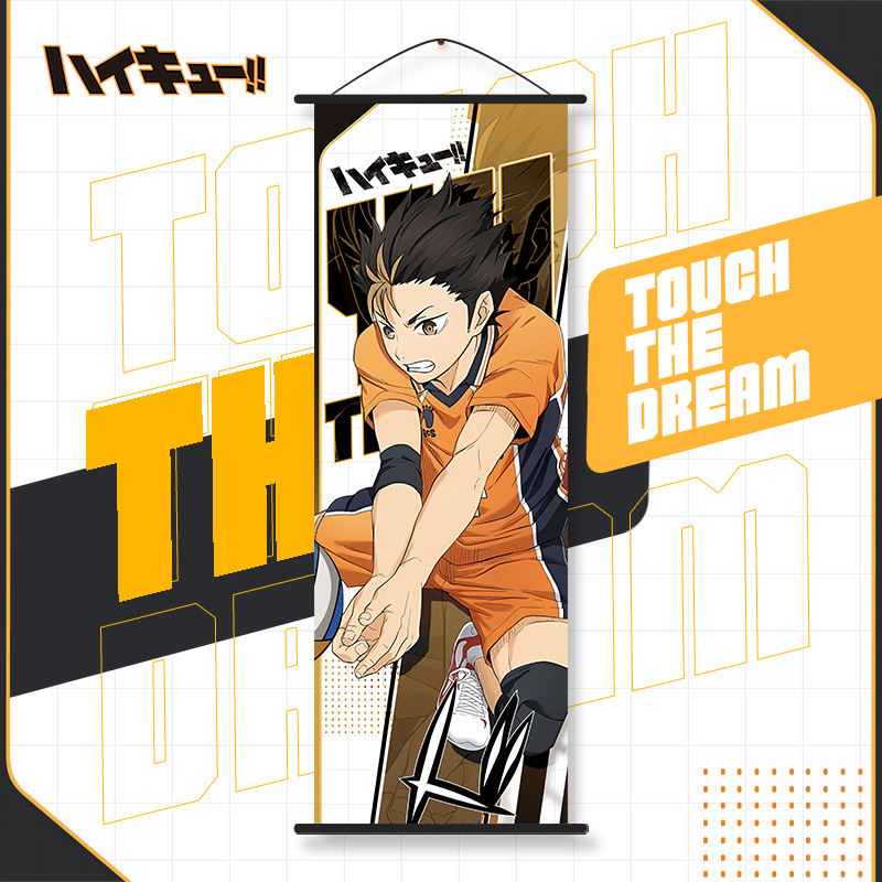 Haikyuu Affiche de peinture sur soie, décoration de maison pour enfants, HinMiShoyo Kozporina Kenma wilkids, 25x70cm: Multicolore