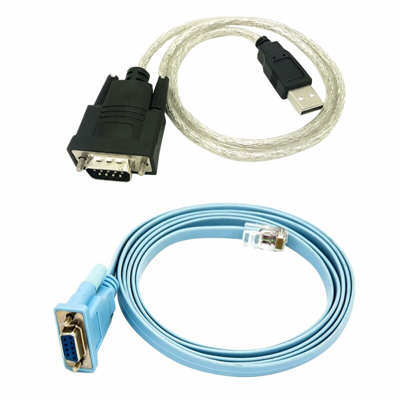Cabo serial rj45 do cabo de rede rj45 a db9 e rs232 a usb (2 em 1) cabo do console do lan do adaptador dos ethernet cat5: Default Title