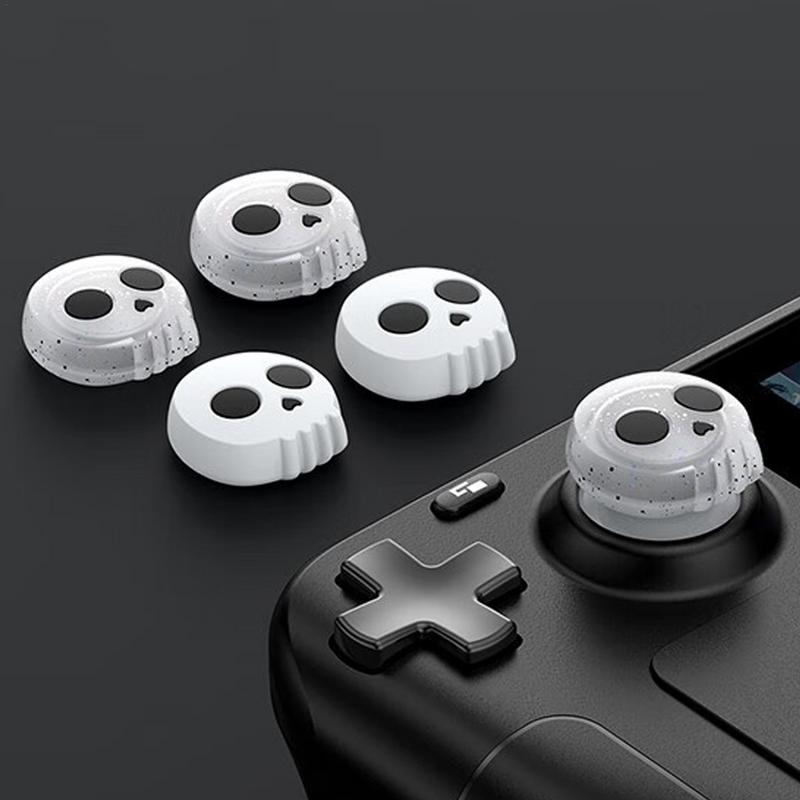 Skull Joystick Grips 4X Cute Thumb Grip Caps Thumb Grips Joystick Caps Halloween Soft Silicone Joystick Cover Silicone Joystick