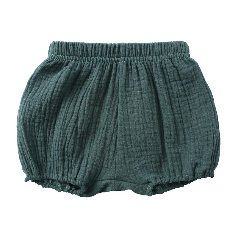 Zomer Baby Chiffon Casual Grote PP Shorts Baby Effen Kleur Katoen Linnen Bloeiers Peuter Meisjes Brood Broek: Groen / 12m