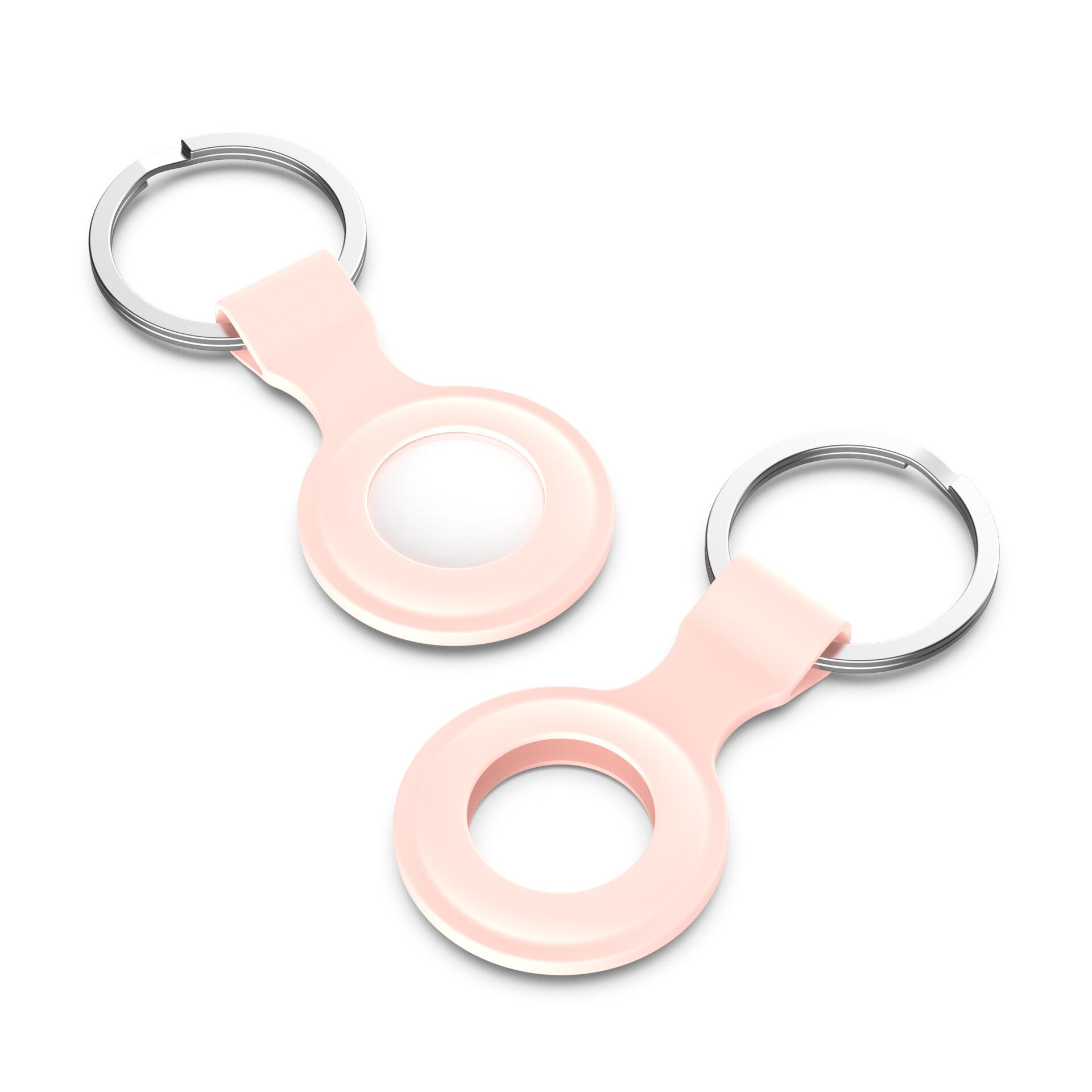 Retainer Cases For Apple Airtags Location Trackers Hanging High Durable Solid Silicone Buckle AntiLost Protective Covers: Pink