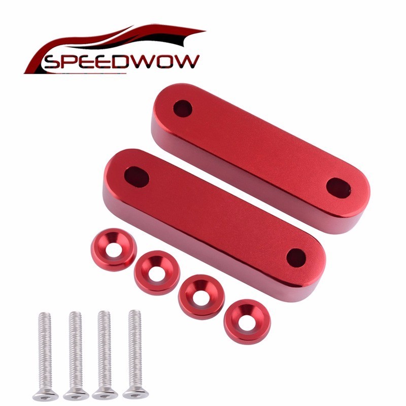 SPEEDWOW Billet Aluminum Hood Riser Spacer Swap Air Flow Vent Risers Hood Up Pad Cover JDM For Honda Civic 92-95 EG/96-00 EK