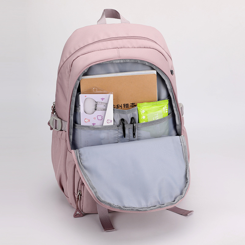 Große Kapazität Schultasche Teenager Mädchen Studenten Rucksack Lässige Wasserdichte Doppel Umhängetasche Reise Hochschule Tasche