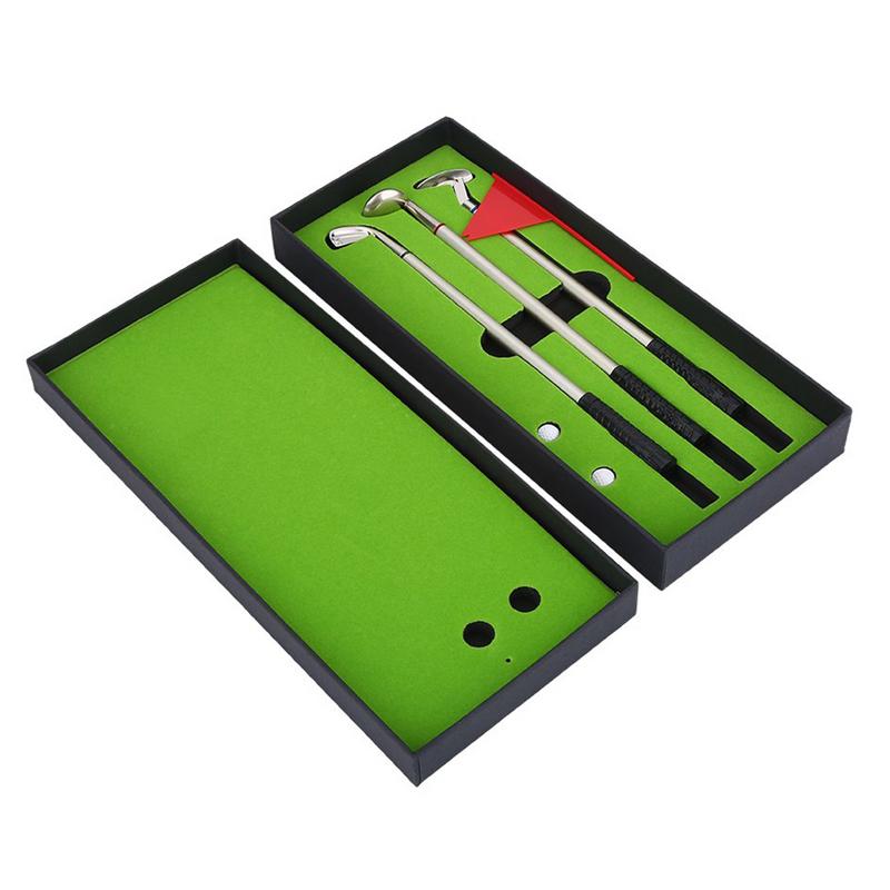 Mini Golf Club Putter Bal Pen Golfers Box Set Metalen Desktop Golf Golfclubs Modellen Golf Leveringen Accessoires