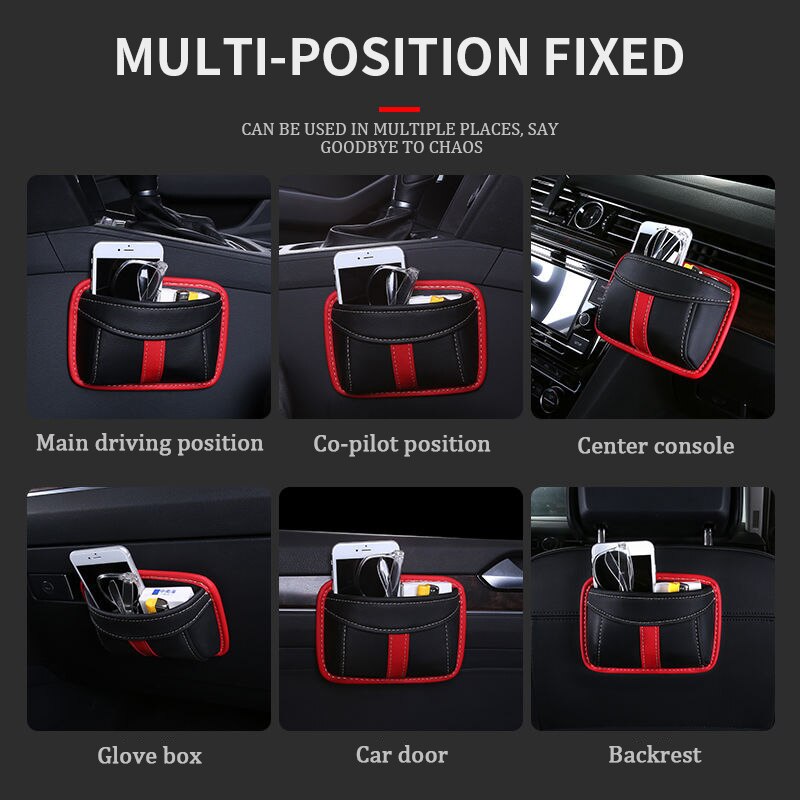 Car Organizer Storage Pocket No Track Paste at Auto Side Door /Seat Back/Dashboard Organizer for Small Car Gadgets Phone Cards