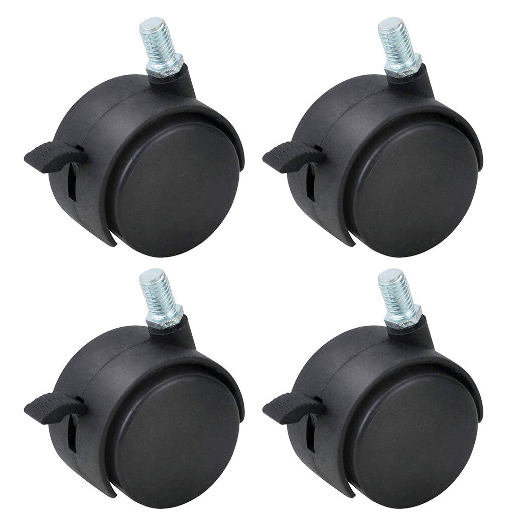 4pcs Universal Mute Caster Wheel M8 Replacement Office Chair Swivel Rollers 360 Degree Wheels Furniture Hardware