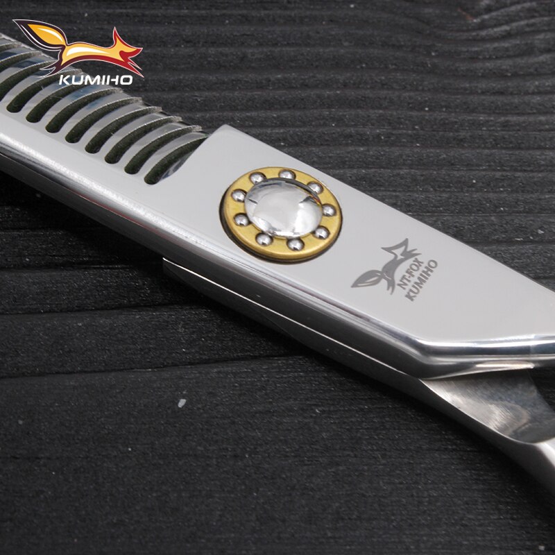 KUMIHO japońskie nożyczki robić włosów profesjonalne nożyczki fryzjerskie z dużym łożyskiem śruba ścinanie włosów i przerzedzenie nożyczek gorący