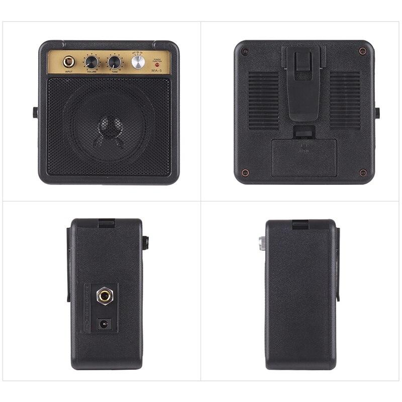 Mini Gitaarversterker Versterker Luidspreker 5W Met 6.35Mm Input 1/4 Inch Hoofdtelefoon Uitgang Ondersteunt Volume Tone aanpassing