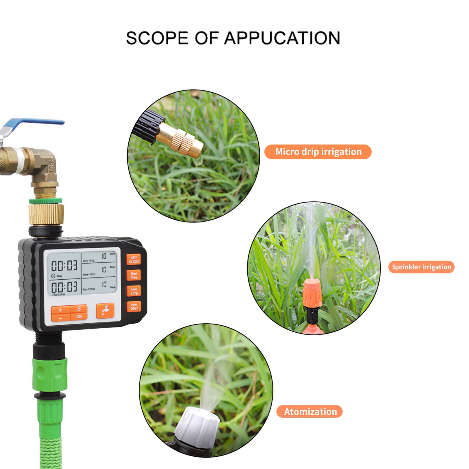 Sprinkler Timer Garden Battery Irrigation Programmer LED Display Garden Watering Timer Sprinkler Controller Device For Garden