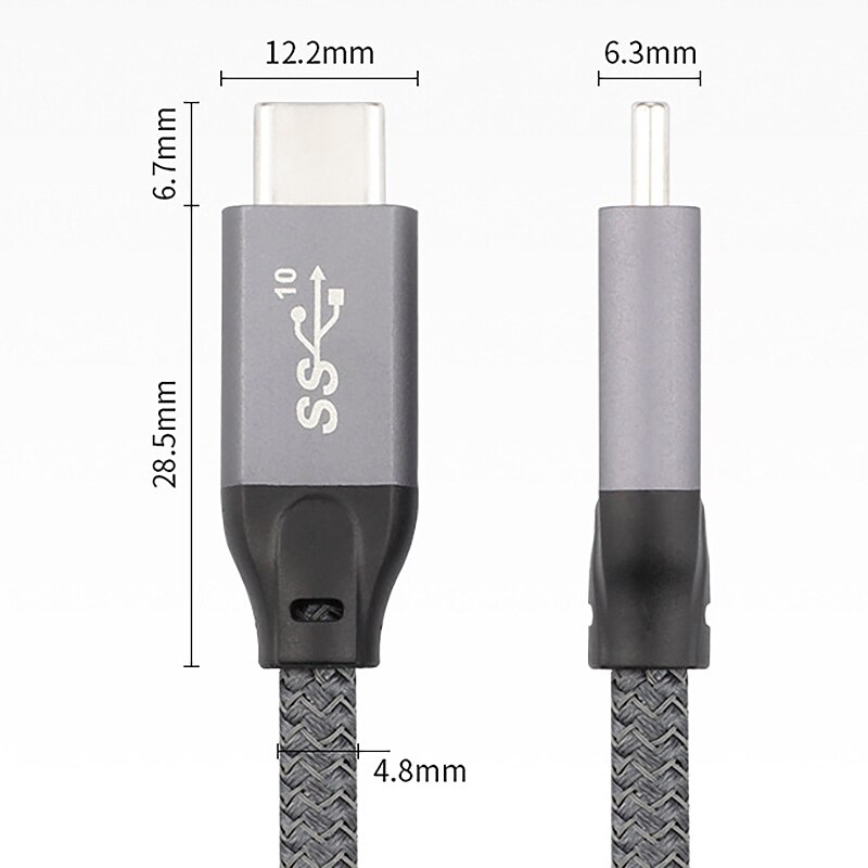 USB-C Cable 3.1 Gen 2 - 1M/3ft - 20Gbps Data Transfer - 100W Power Delivery PD - E-Marker Chip
