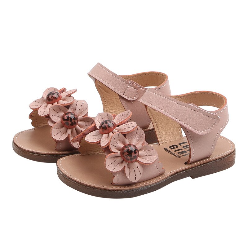 Zapatos de vestir de princesa para niñas pequeñas, sandalias de flores para niños, sandalias de playa blancas y rosas, novedad de verano 1 2 3 4 5 6 años