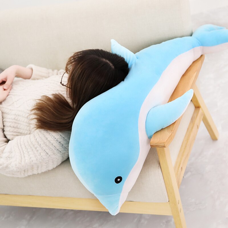 Jouets en peluche dauphin doux Kawaii, poupées rembourrées en coton, Animal, oreiller de sieste, jouet pour enfants, de noël pour filles
