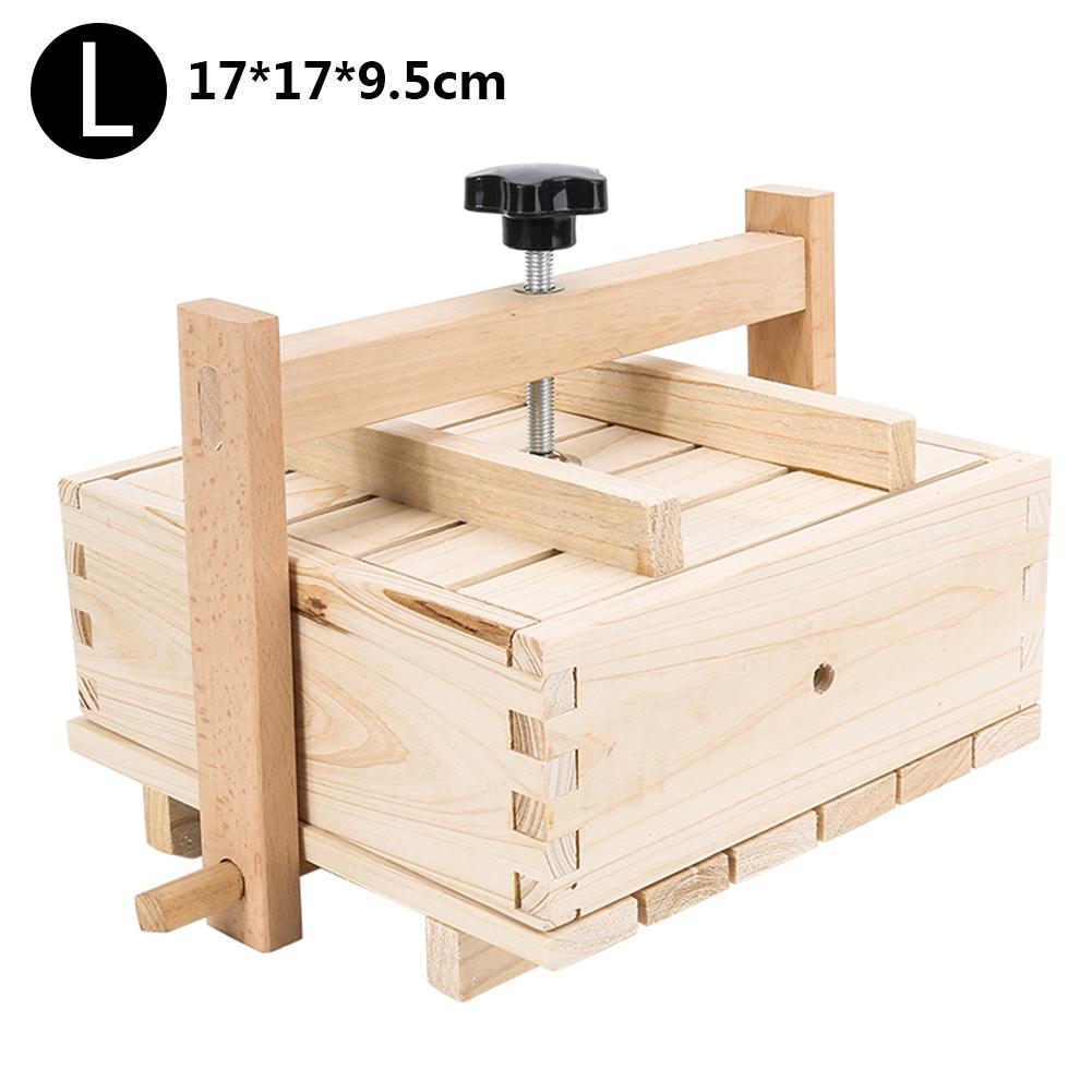 2- i -1 trä tofu ost tillverkare & press med 3 st tyg hållbar asy att montera för hem tofu diy plats: 17 x 17 x 9.5cm