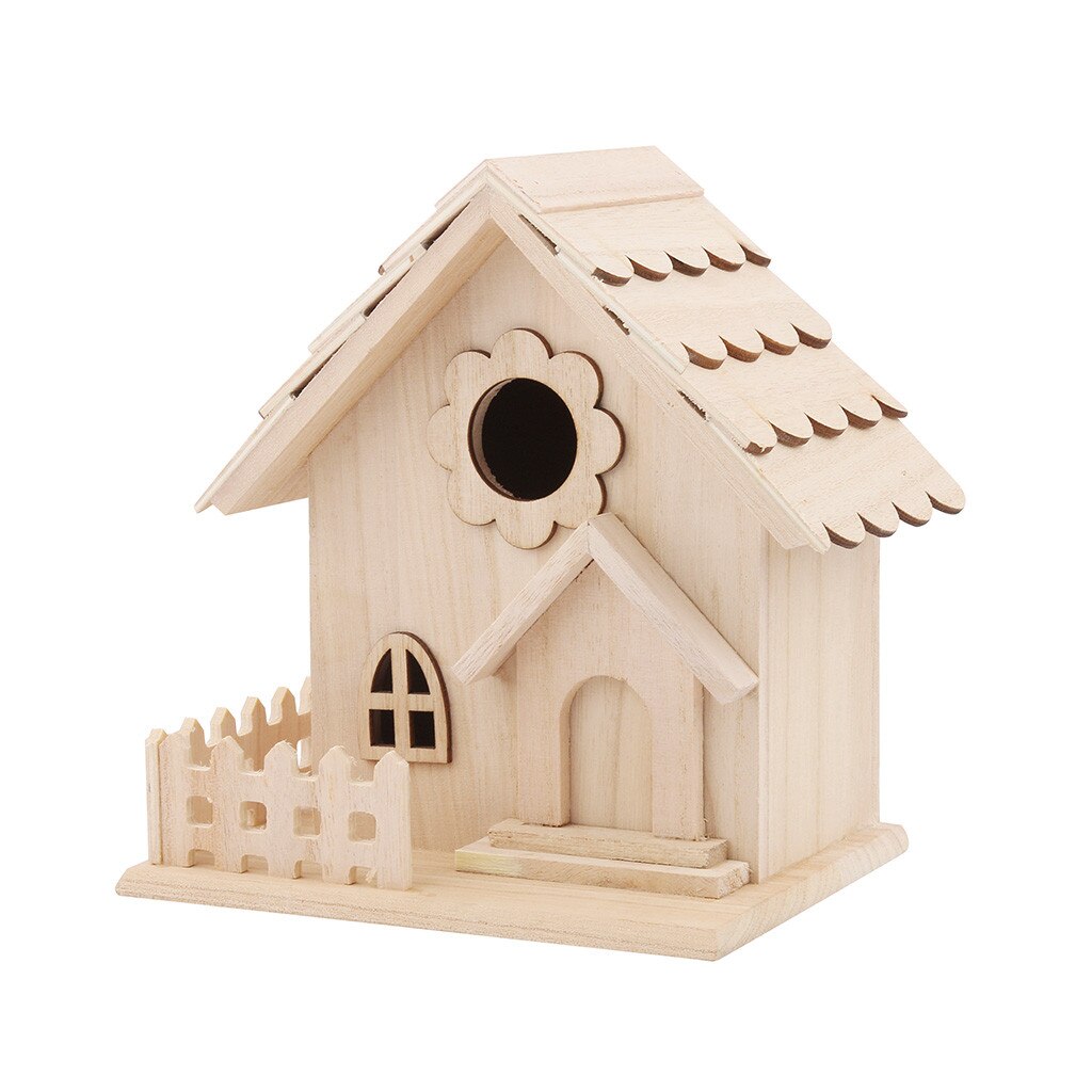 Large Nest Dox Nest House Bird House Bird Box Handmade Wooden Box Cage Outdoor Birdhouse Garden Yard Hanging Pet Products Crafts: B