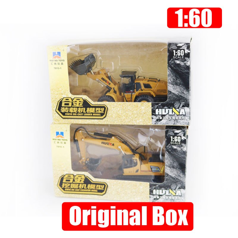 Huina Model 1:60 Scale Alloy Excavator Dump Truck Wheel Loader Engineering Vehicle Diecast Toy Christmas Year: 2PCS box b