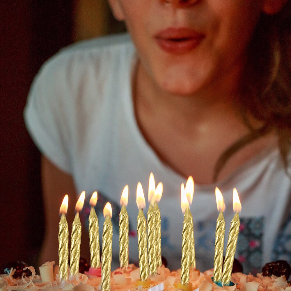 Bougies magiques à lumière multi-usages, 10 pièces, pour décor de gâteaux, d'anniversaire