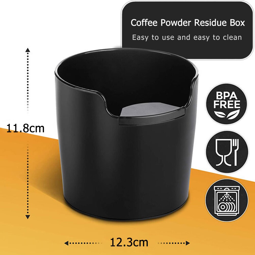 Dump Bin Shock Absorbent Coffee Grind Knock Box Recycling ABS Waste Storage Easy Clean Bar Accessory Machine Barista