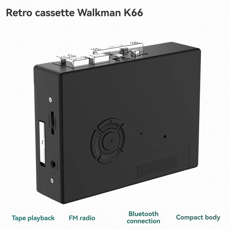 M16k- lettori di cassette wireless bt, radio portatile retrò nostalgica con altoparlante, funzione di riproduzione/avanzamento rapido/riavvolgimento automatico