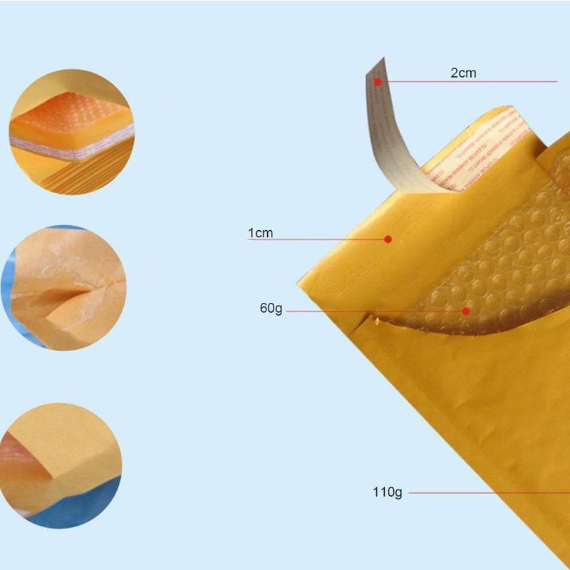 1pc 11*13cm Yellow Kraft Paper Bubble Envelope Kraft Padded Mailing Invitacion For Invitations Envelopes Bubble Envelopes S S5Z8