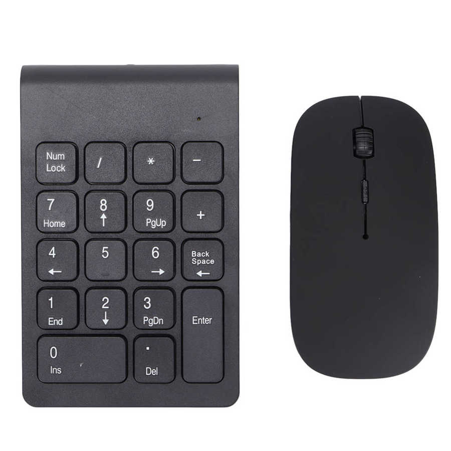 2.4GHz Wireless Keyboard Mini Digital Number Numeric Keypad 18 Key Number Pad Mouse Set For Home Office Laptop PC Notebook