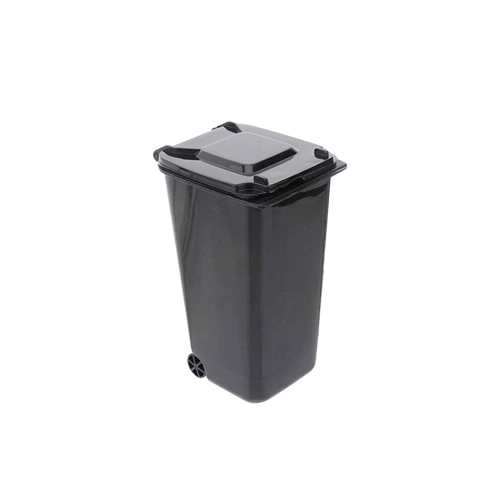Mini Desktop Trash Can Plastic Waste Bins with Lid Household Clean Trash Desk Practical Office Supplies