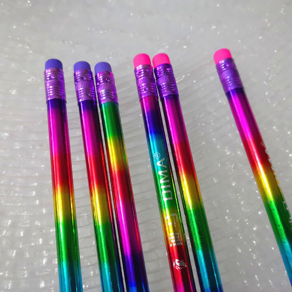 12Pcs Rainbow Pencil Wood Environmental protection Pencil Bright color Appearance Pencil school office writing Pencil