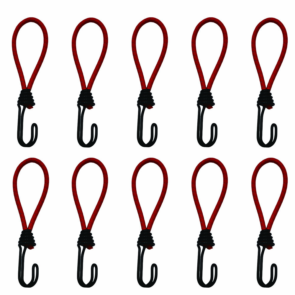 10 Uds. Cuerda elástica para tienda de campaña con gancho, dosel para acampar, hebilla elástica, cuerda para tienda de campaña de senderismo en el suelo, ganchos mosquetón, accesorios: Rojo