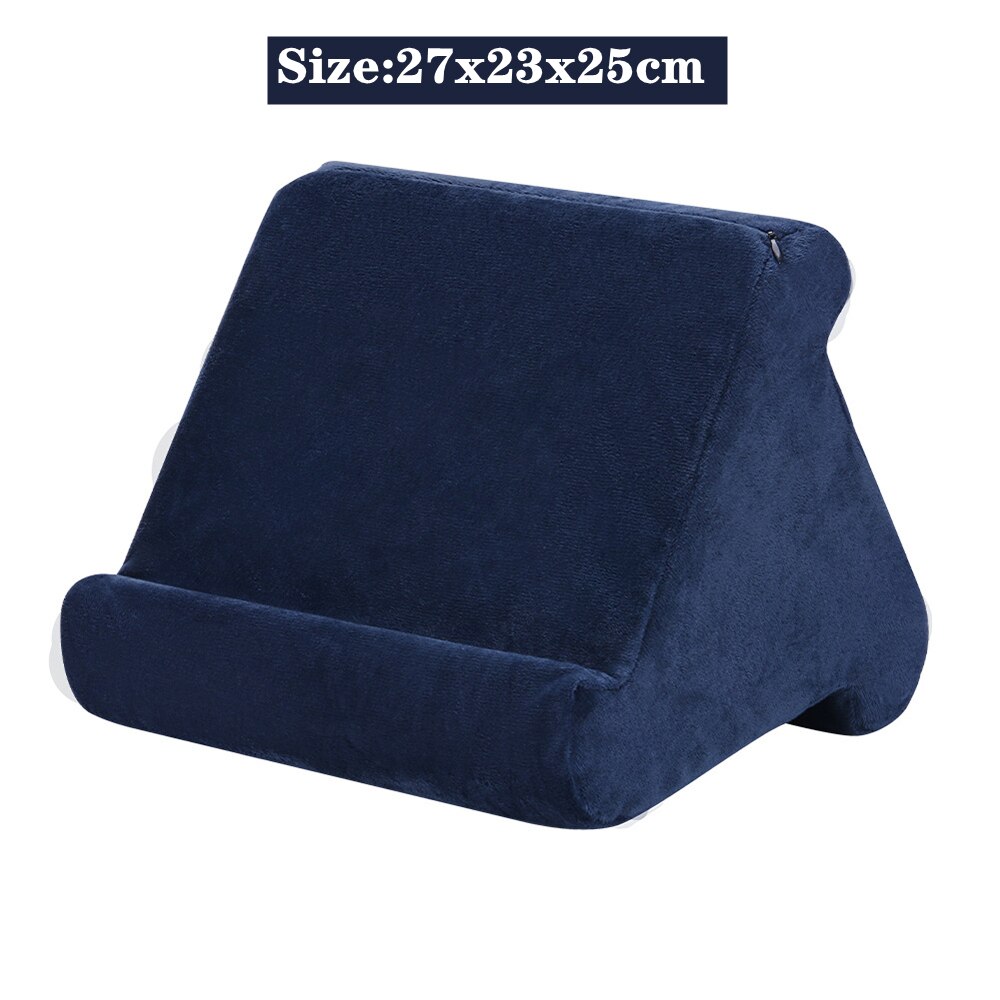 Soft Sponge Pillow Tablet Stand Multi-Angle Desktop Tablet Stand Holder for iPad /Huawei /Samsung Pillow Pad: L Navy 27x23x25cm