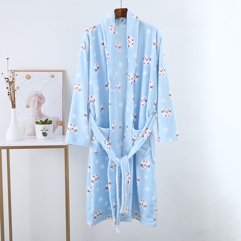 Winter Gewaden Vrouwen Badjas Nachtjapon Dikke Warme Gewaad Winter Unisex Pluche Pyjama Roze Leuke Volwassenen Dier Flanellen Badjas Nachtkleding (kaki M