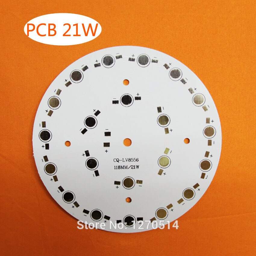 21W LED PCB, 118mm for 21pcs LEDs, aluminum plate base, Aluminum PCB Printed Circuit Boards, high power 21W LED DIY PCB