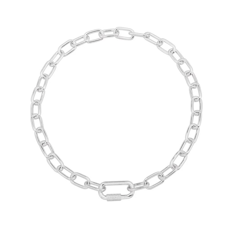 S925 sterling zilveren sieraden 1:1 kopieën, ketting, camouflage verstelbare ketting, donkergrijze zilveren sieraden: Apm kraag 02