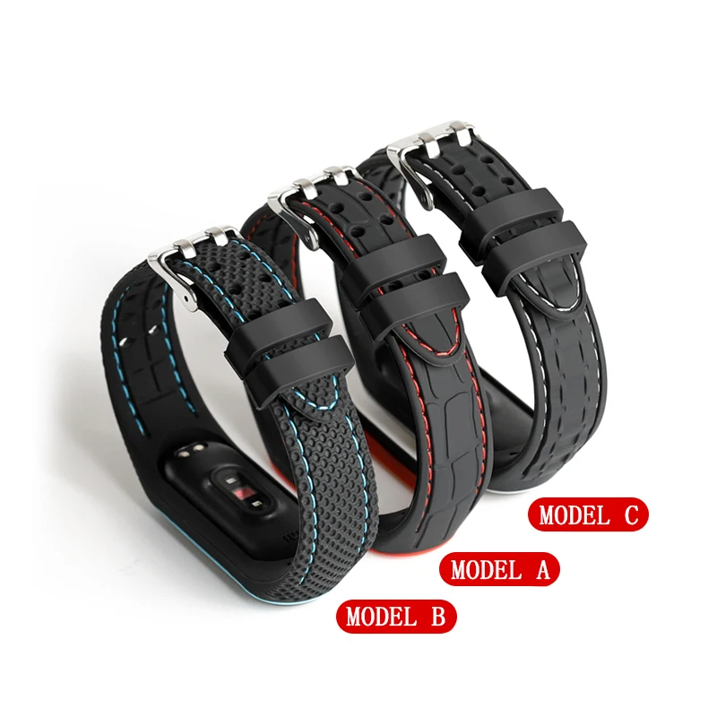 Silikone til xiaomi mi band 4 rem armbånd sport gummi urrem udskiftning smartwatch rem til mi band 3 4 5 6 7 armbånd