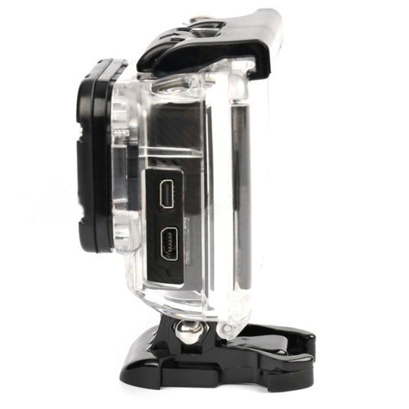 Carcasa protectora de esqueleto para GoPro Hero 3 + 4, apertura lateral y puerta trasera con agujero, cristal de lente, accesorios